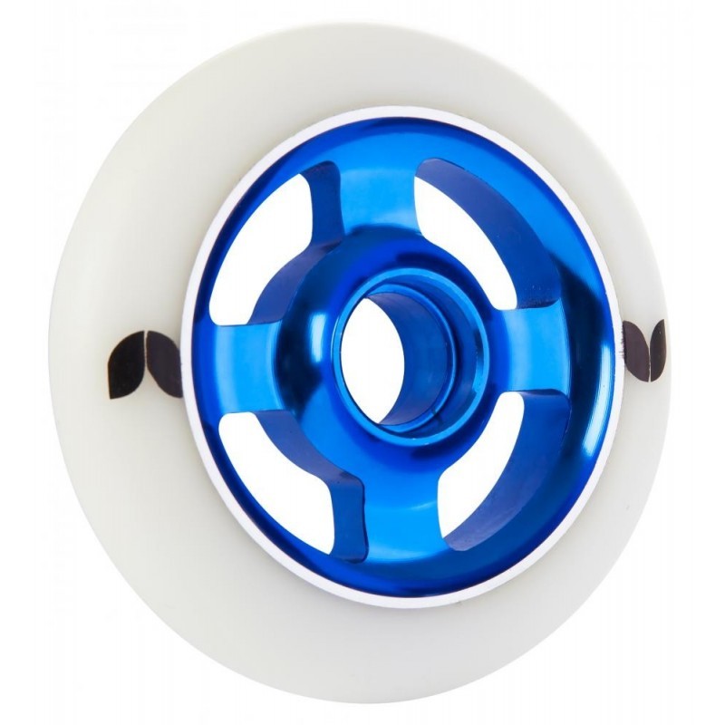 Blazer Pro Scooter Wheel Stormer 4 Spoke Aluminium White/Blue 100mm -sans roulements