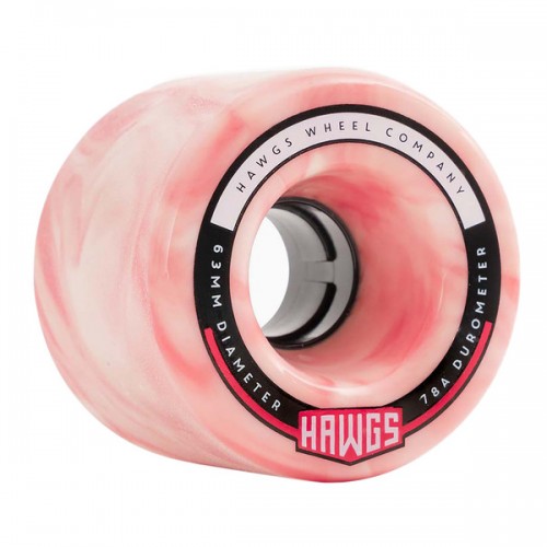 HAWGS WHEELS (JEU DE 4) 63MM 78A FATTY PINK WHITE