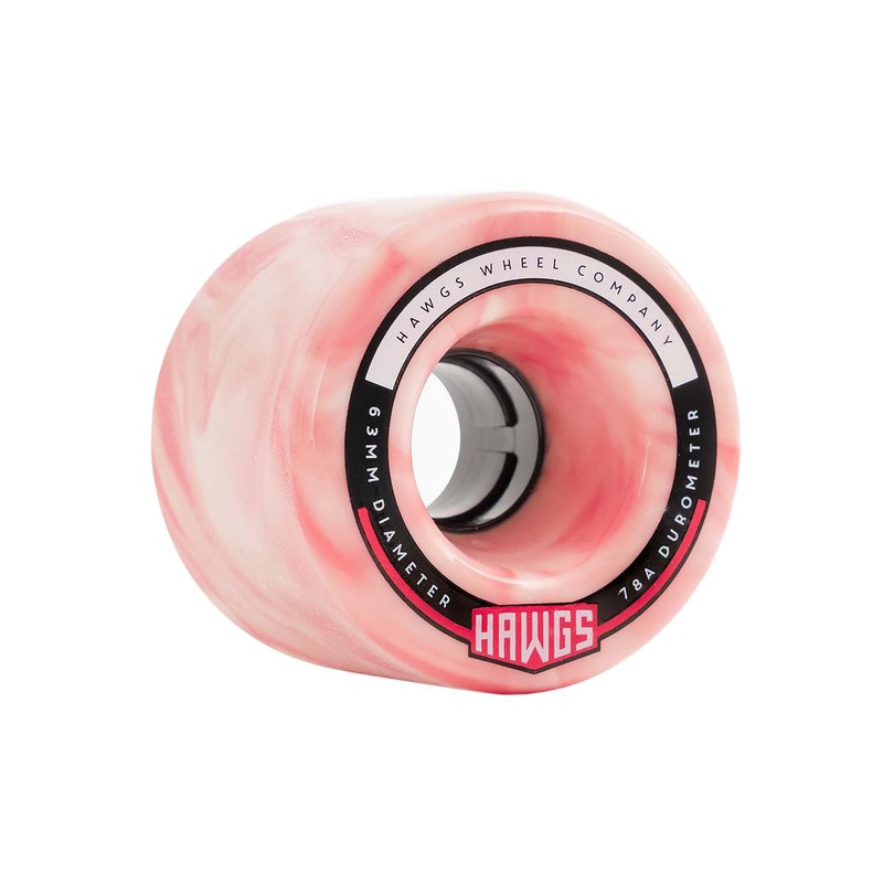 HAWGS WHEELS (JEU DE 4) 63MM 78A FATTY PINK WHITE